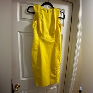 Calvin Klein Yellow Sheath Midi Dress for Cocktail